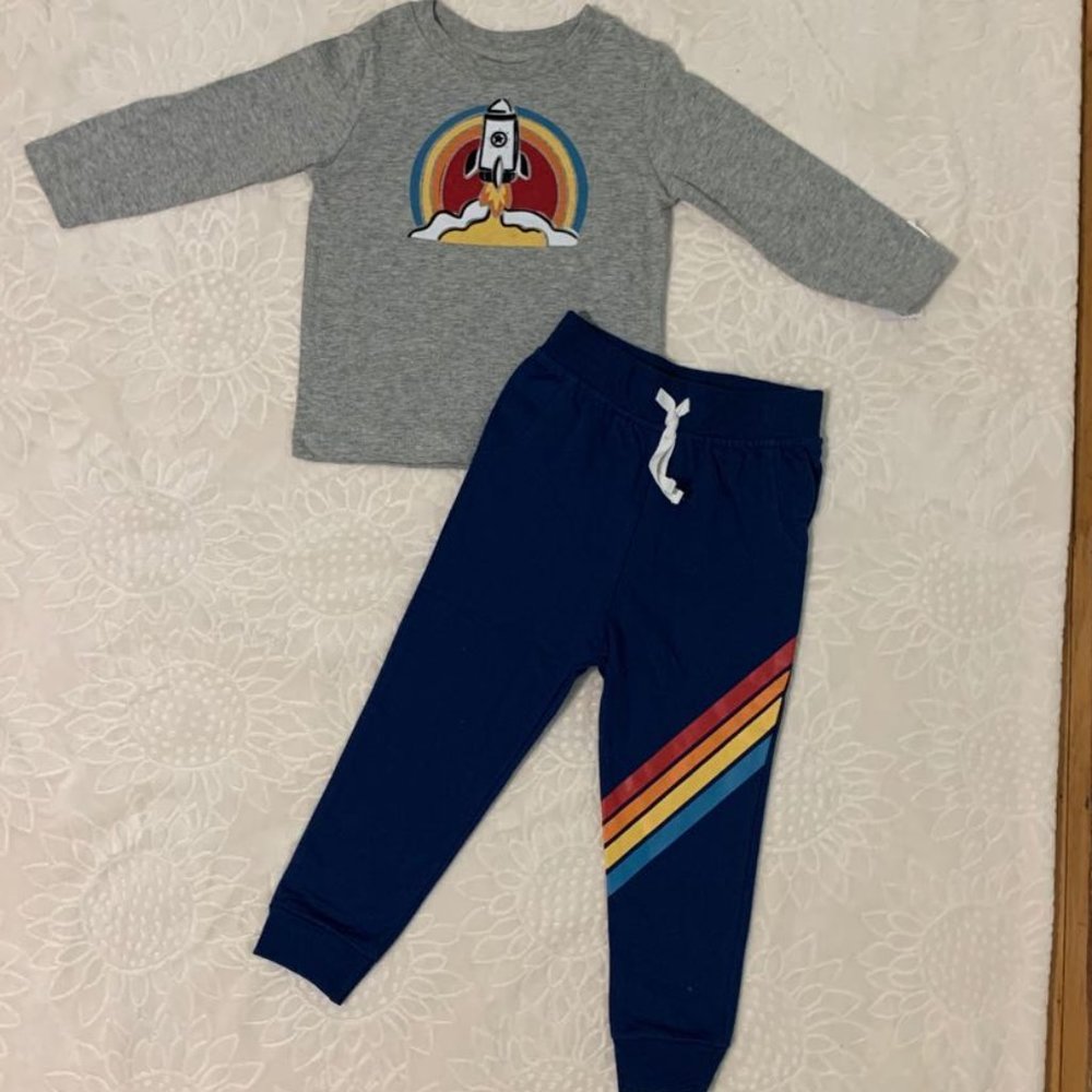 Baby Kids Boys Clothes 2pcs Rockets Set